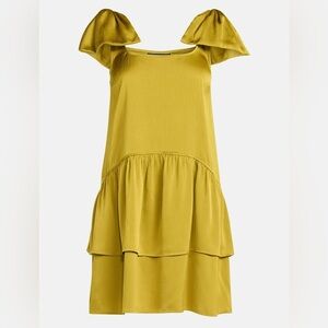 Scoop Olive Dust Satin Bow Mini Dress